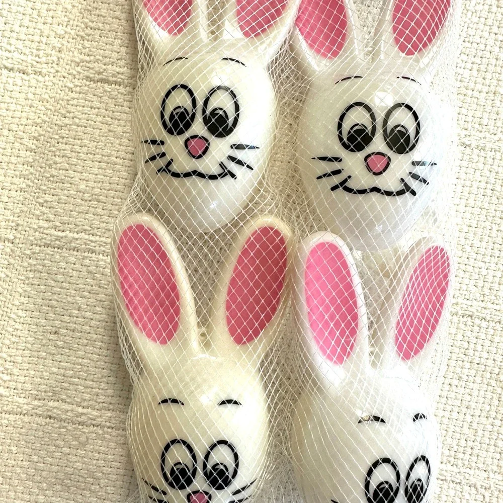 VTG Sun Hill Fill or Hang Bunny Eggs Large‎ Plastic Easter Decor 4pk 90s Kitsch
